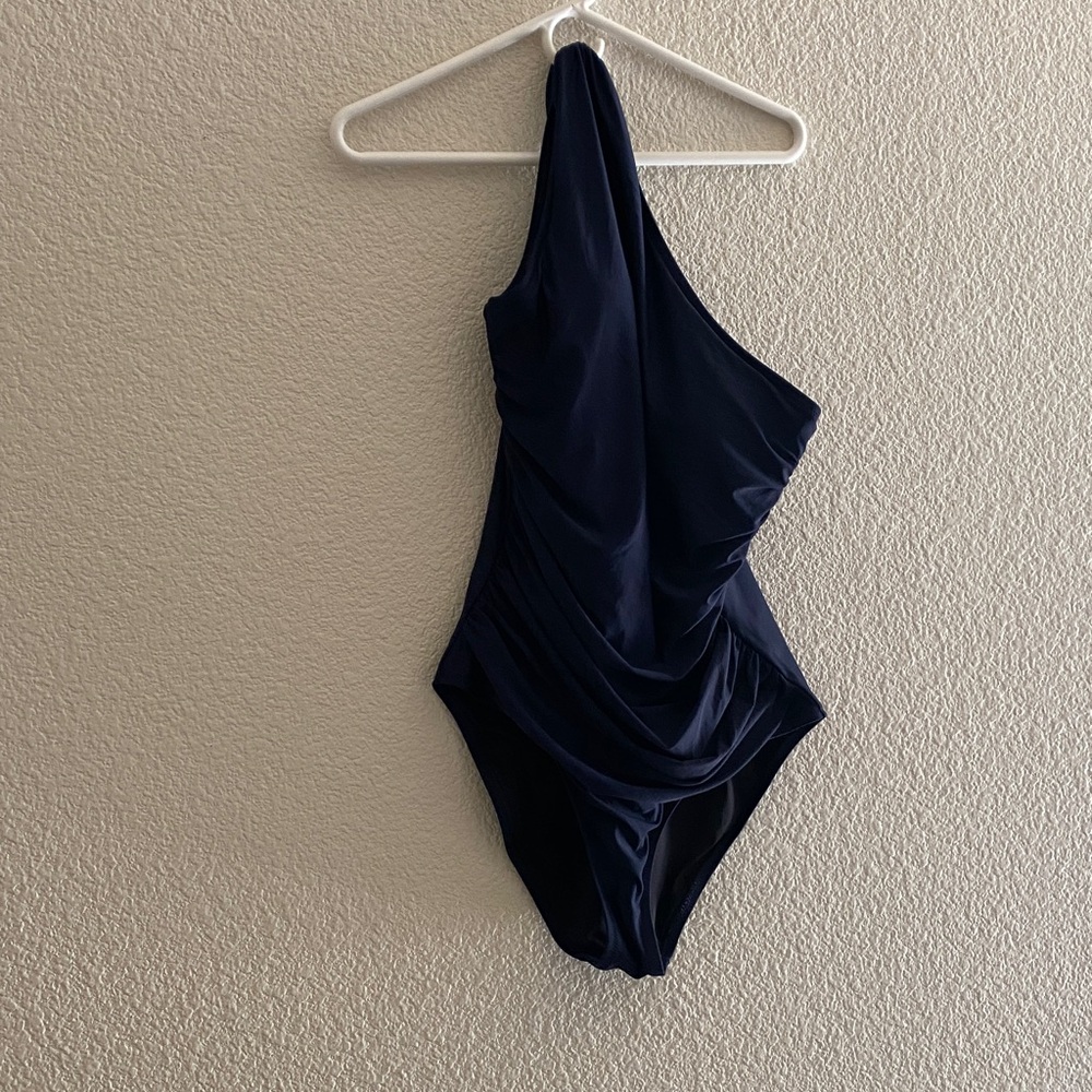 Jcrew One-Shoulder Navy One-Piece Swimsuit - women’s Sz10